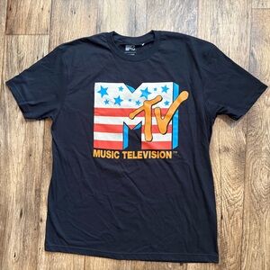MTV Music‎ Television Graphic Tee Men’s Large Black Logo T-Shirt NEW